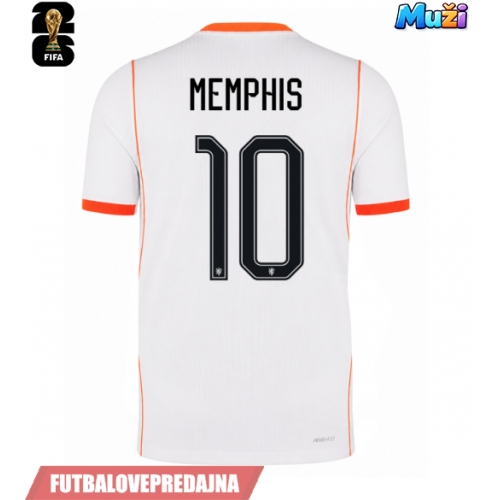 Lacne Muži Futbalové dres Holandsko Memphis Depay #10 MS 2026 Krátky Rukáv - Preč